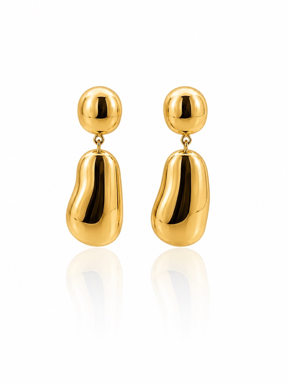 Gold Drop Sculptural Dangle Earrings